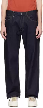 Синие джинсы с изображением обезьяньей головы BAPE