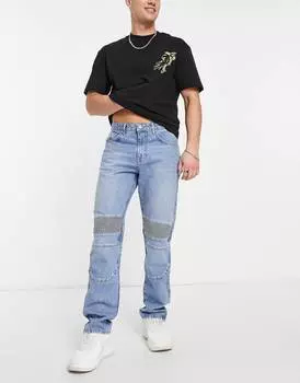 Синие джинсы с молнией по низу ASOS DESIGN