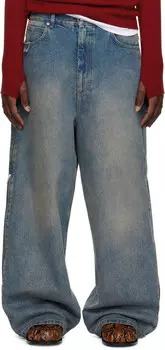 Синие джинсы с молнией сбоку LU'U DAN, Vintage blue