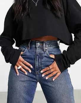 Синие джинсы с напуском ASOS DESIGN