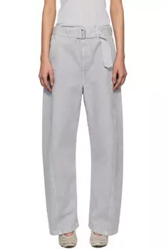 Синие джинсы с перекрученным поясом LEMAIRE