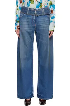 Синие джинсы с поясом Acne Studios