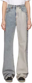 Синие джинсы с пятью карманами MM6 Maison Margiela, светло-голубой