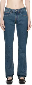 Синие джинсы с пятью карманами MM6 Maison Margiela
