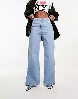 Синие джинсы с разрезом ASOS DESIGN Dad