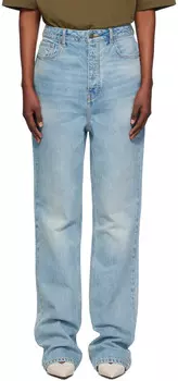 Синие джинсы с высокой талией Fear of God ESSENTIALS