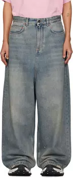 Синие джинсы с заниженным шаговым швом Balenciaga