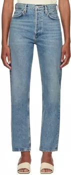 Синие джинсы с зауженной талией в стиле 90-х AGOLDE, Navigate