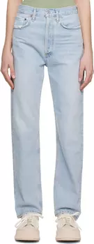 Синие джинсы с завышенной талией в стиле 90-х AGOLDE