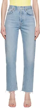 Синие джинсы с завышенной талией в стиле 90-х AGOLDE