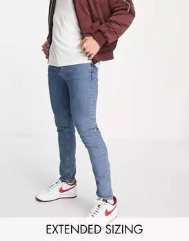 Синие джинсы скинни без защипов ASOS DESIGN