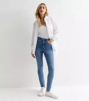 Синие джинсы скинни Lift & Shape Jenna New Look, синий