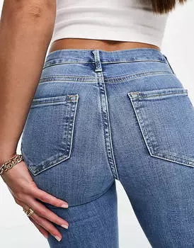 Синие джинсы скинни с высокой посадкой River Island Tall среднего размера