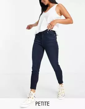 Синие джинсы скинни с завышенной талией до щиколотки Miss Selfridge Petite emily
