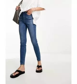 Синие джинсы скинни со средней посадкой ASOS DESIGN