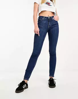 Синие джинсы скинни со средней посадкой Weekday Spare