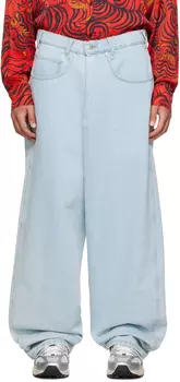 Синие джинсы со складками спереди LU'U DAN