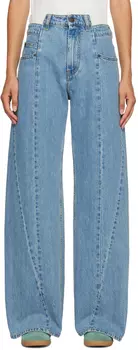 Синие джинсы со вставками Maison Margiela