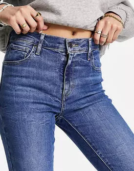 Синие джинсы средней посадки с высокой посадкой Levi's 720