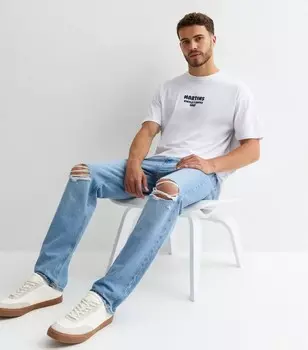 Синие джинсы свободного кроя с рваными коленями Jack & Jones Jack & Jones, ярко-синий