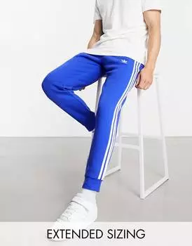Синие джоггеры с 3 полосками adidas Originals adicolor