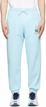 Синие хлопковые брюки для отдыха Lacoste Edition Awake NY