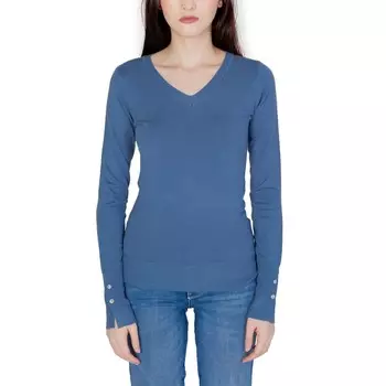 Синие хлопковые топ и футболка GUESS