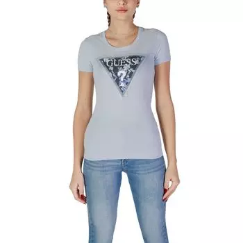 Синие хлопковые топ и футболка GUESS