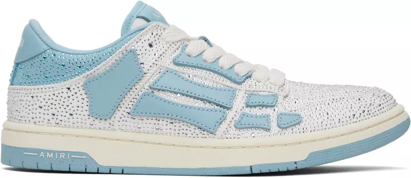 Синие и белые кристальные кроссовки Skel Top Low AMIRI