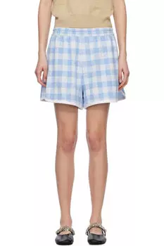 Синие и белые шорты в клетку Anna Sui