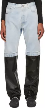 Синие и черные джинсы со вставками VTMNTS