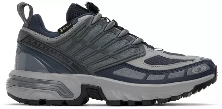 Синие и серые кроссовки ACS Pro GORE-TEX Salomon, Blue nights/Sharkskin/Turbulence