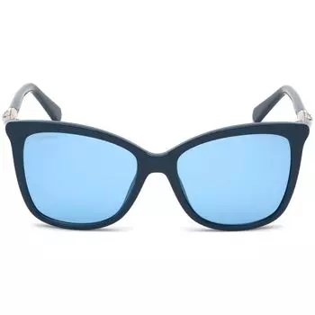 Синие инжектированные солнцезащитные очки Swarovski