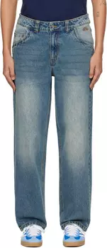 Синие классические свободные джинсы Dime, Sandblasted indigo