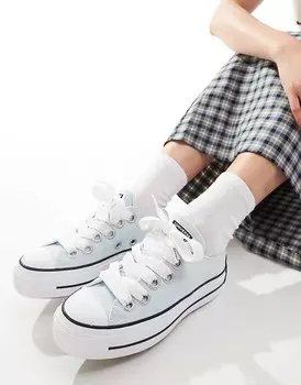 Синие кроссовки на платформе Converse Chuck Taylor All Star Lift Sketch