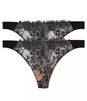 Синие кружевные трусики Skarlett Entice (2 шт.) Skarlett Blue, черный