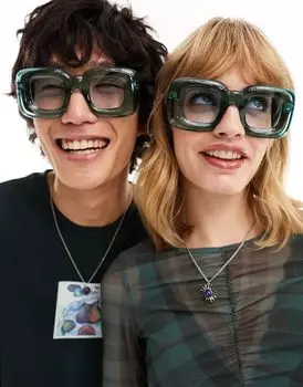 Синие квадратные солнцезащитные очки-бабочки Jeepers Peepers