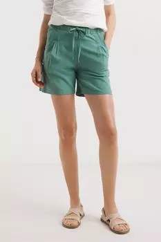 Синие льняные шорты Easy Care со складками JD Williams, синий