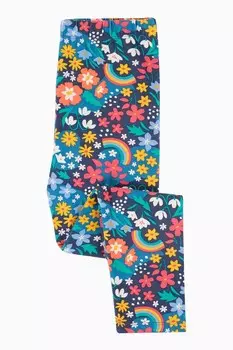 Синие леггинсы с принтом по всей поверхности Frugi, зеленый