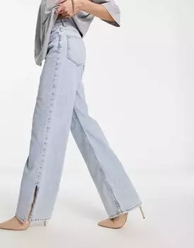 Синие легкие джинсы с разрезом ASOS