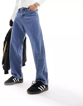 Синие мешковатые джинсы средней потертости Jack & Jones жесткого кроя