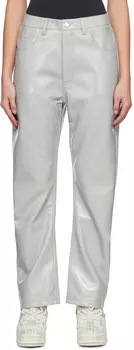 Синие мокрые брюки из искусственной кожи Entire Studios