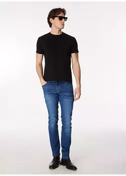 Синие мужские брюки узкого кроя с нормальной талией 4B0124100011 Beymen Business, синий