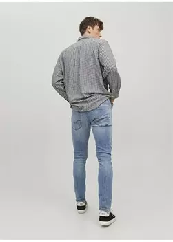 Синие мужские джинсовые брюки узкого кроя с заниженной талией Jack & Jones