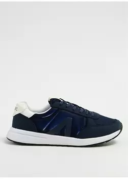 Синие мужские кожаные кроссовки Acbc