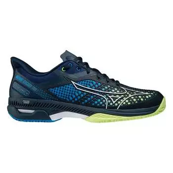 Синие мужские теннисные кроссовки Wave превосходят тур 5cc Mizuno, синий
