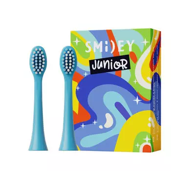 Синие насадки для зубных щеток, 2 шт./1 упаковка. Smiley Junior