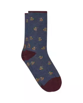 Синие носки до половины ноги с принтом морковного кролика Kiff-Kiff, темно-синий