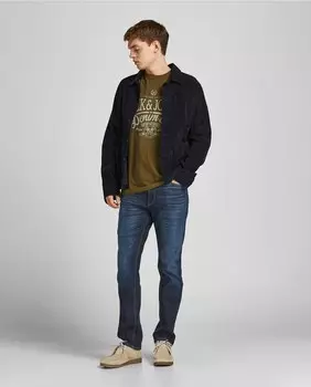Синие обычные мужские джинсы Jack & Jones, синий