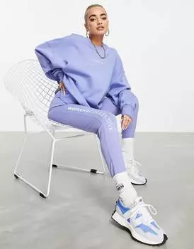 Синие однотонные леггинсы с логотипом ASOS Weekend Collective